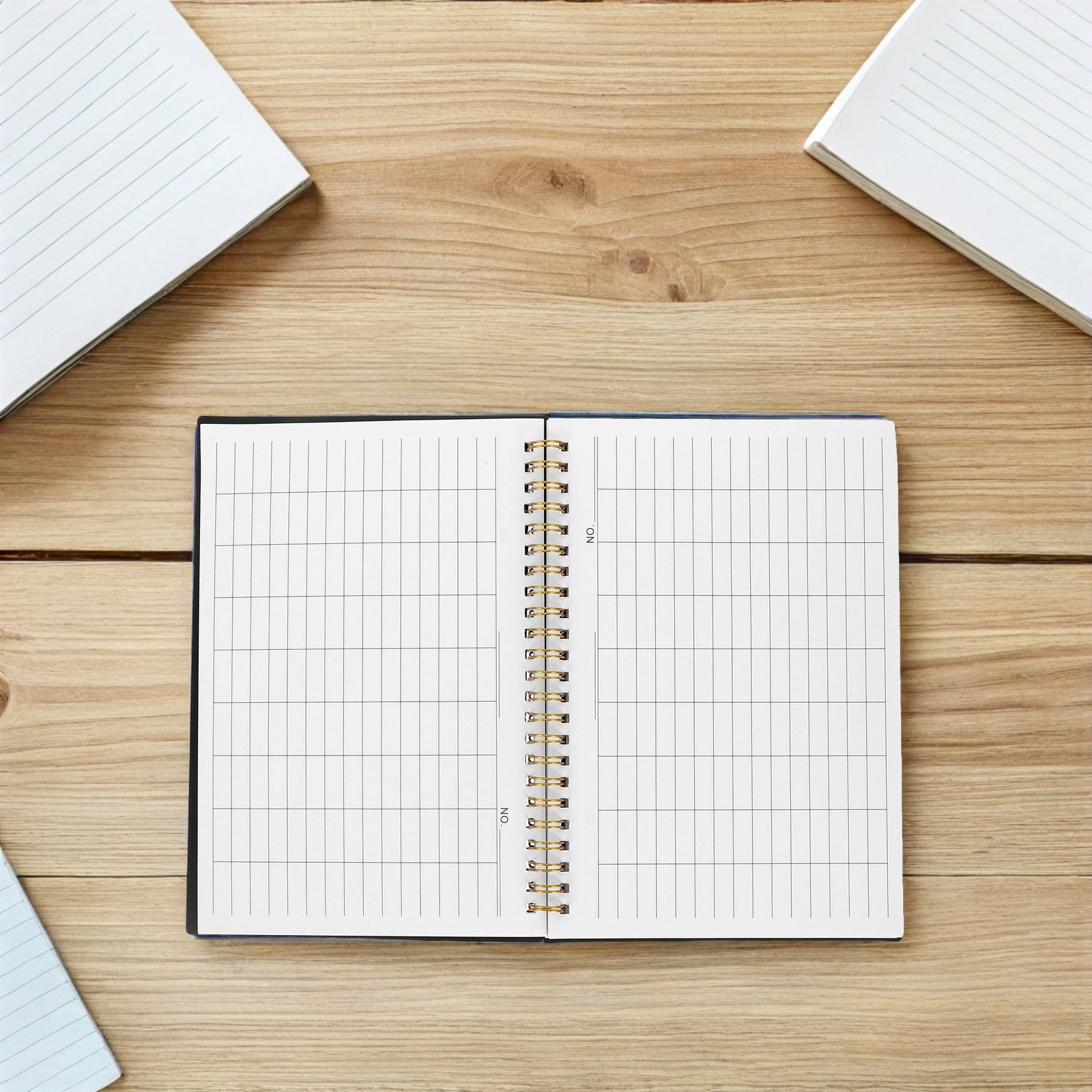 Home Office Budget - 2Pcs Horizontal Lined Ledger Book PP