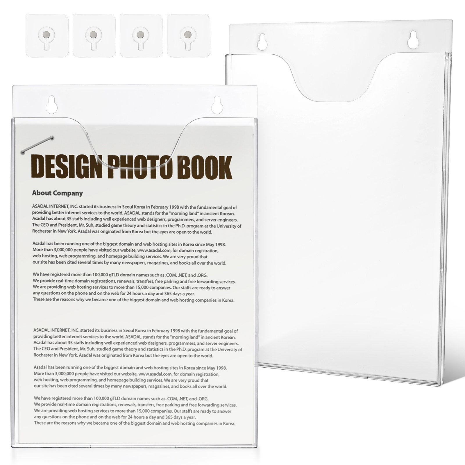 Document Holder Stand - 2Pcs Clear Acrylic Wall Mounted Vertical