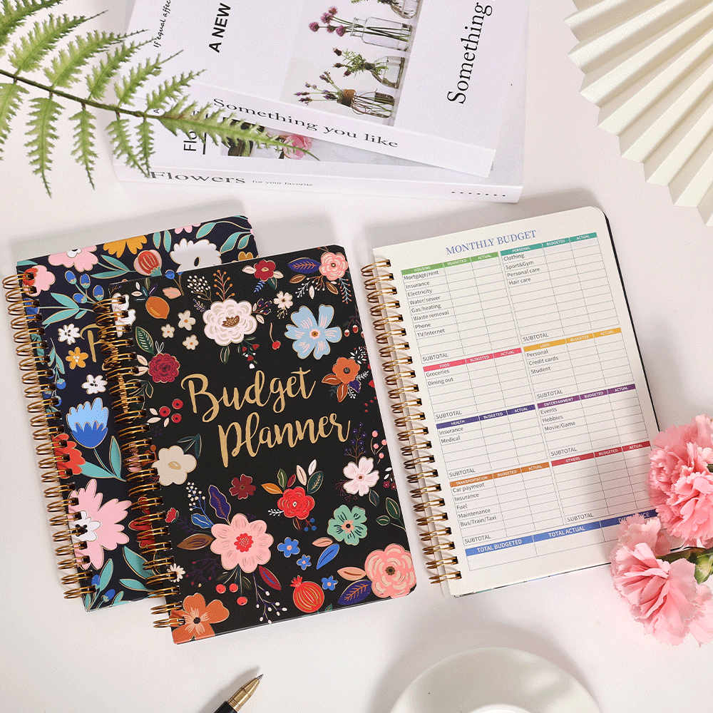 Home Office Budget - 50 Sheets Retro Flower Undated Budget