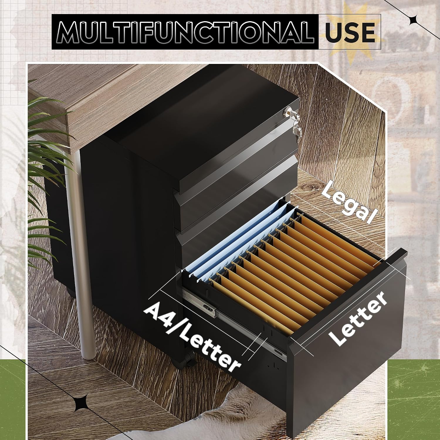 3 Drawer Locking File Cabinet  - Drawer Pedestal Cabinet recension och pris