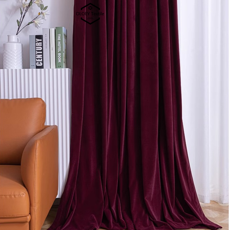 Luxury Wine Red Velvet Curtain - Home Office Buy recension och pris