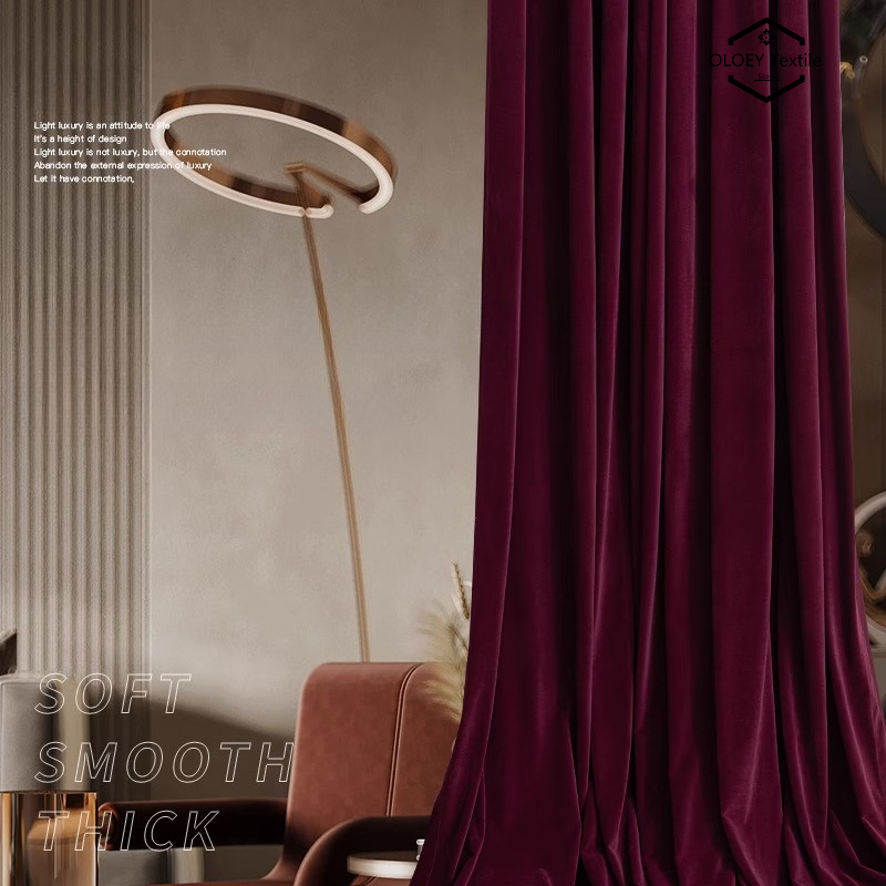 Luxury Wine Red Velvet Curtain - Home Office Buy recension och pris