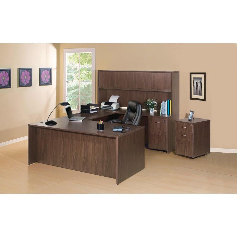 Walnut Freestanding Mobile Ped - Drawer Pedestal Cabinet recension och pris